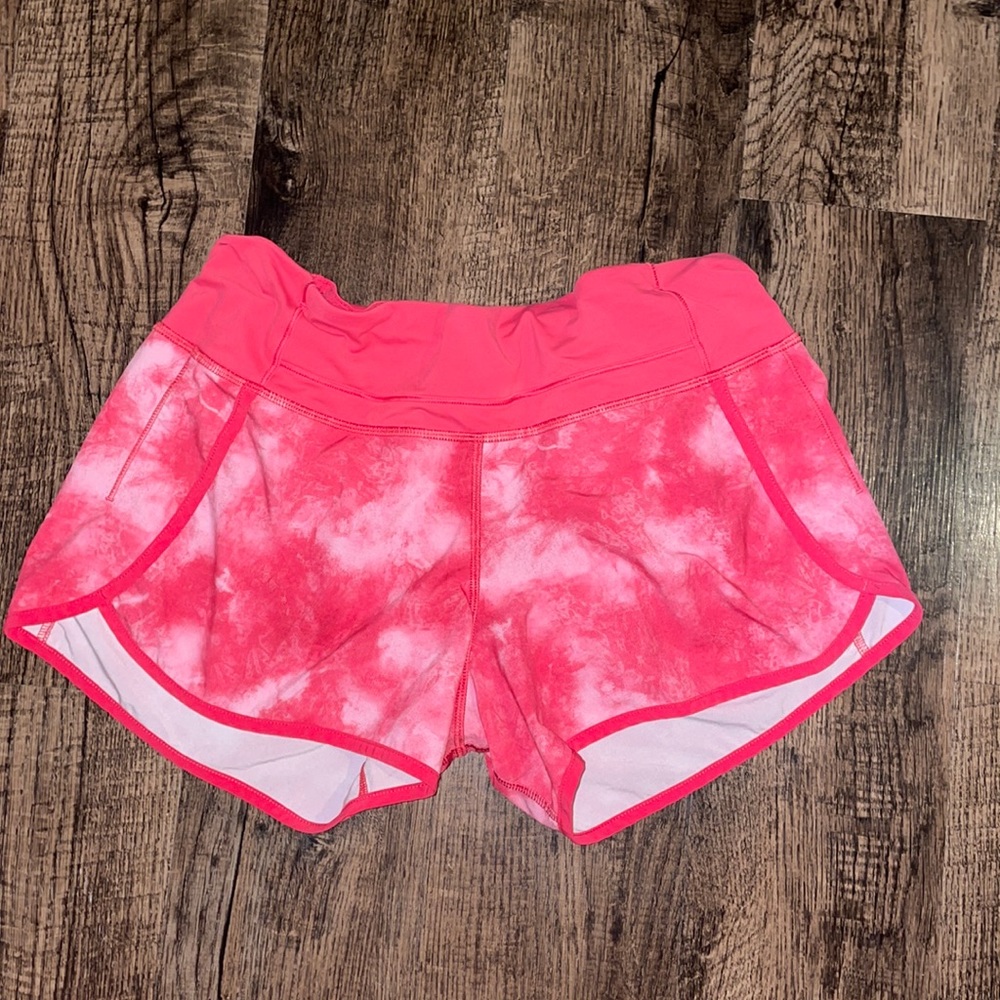 Lulu Lemon Athletica pink the dye shorts